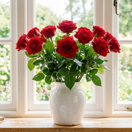 Blumenversand Edelweiß Blumenstrauß Liebe rote Rosen Anniversary Valentine's Day Größe L