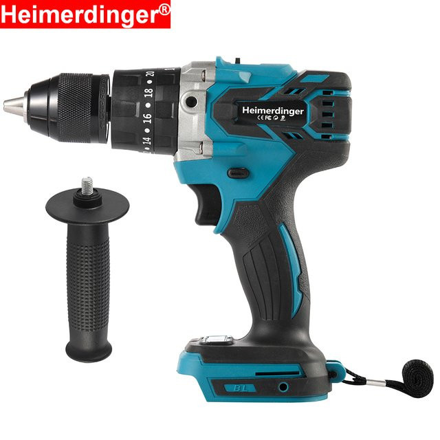 Bürstenlose Akku-Bohrmaschine für Makita LXT Akkus mit variablem Drehmoment und variabler Geschwindigkeit in Blau - Bild 1