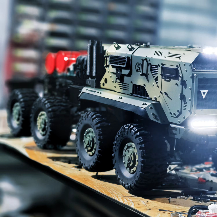 SMODELF ST10X RC-Truck 1/10 8x8, RC-Auto, Metallmodell, mit Licht- und Soundsystem, ferngesteuert - Bild 3