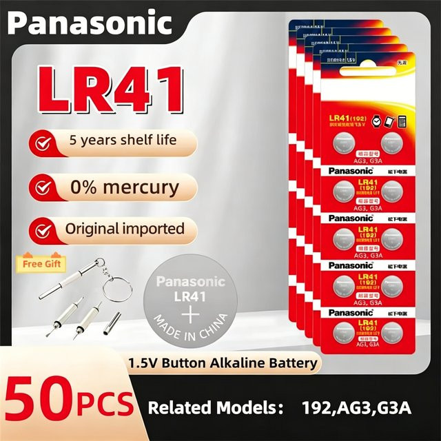 Panasonic AG3 Knopfbatterien 1,55V SR41 LR41 für Uhren und Lampenketten - Bild 1