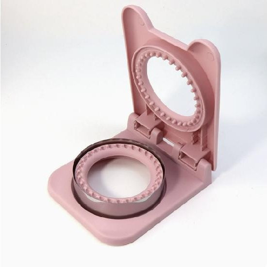 Warm Home8 Sandwich-Ausstecher und Versiegler in Pink, runder Cookie Cutter aus Edelstahl und Kunststoff mit Antihaftbeschichtung - Bild 1