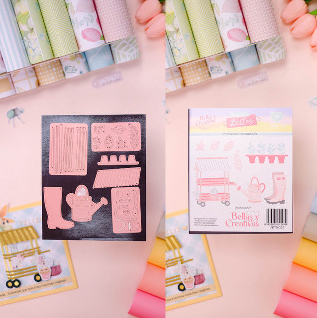 Spanische Briefkasten Metall-Stanzform in Pink für DIY Scrapbooking und Bastelarbeiten - Bild 1