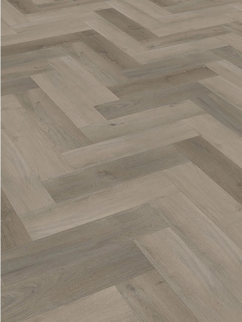 Check One Click-Vinylboden Lausitz Eiche Herringbone in Braun und Grau in Holzoptik - Bild 1