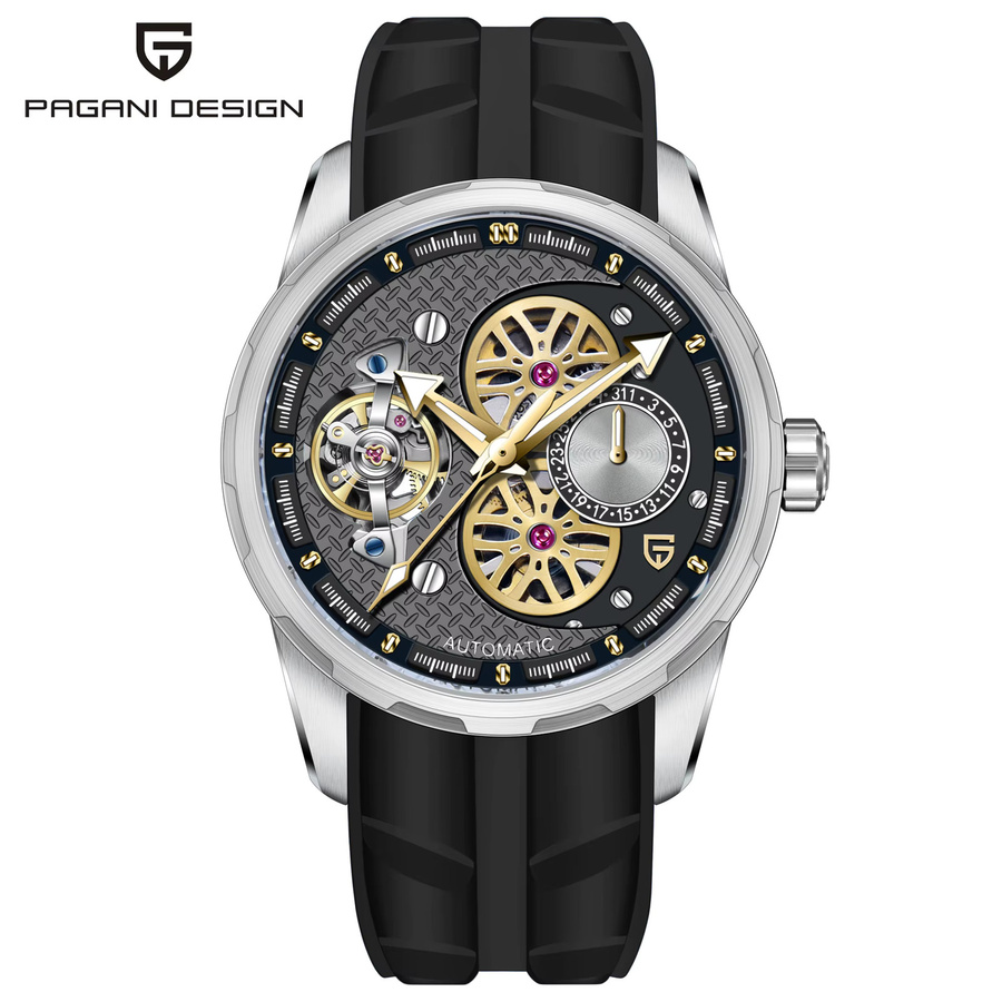 PAGANI DESIGN Armbanduhr, Automatik, Edelstahl, Kautschuk, Saphirglas, Herren - Bild 6