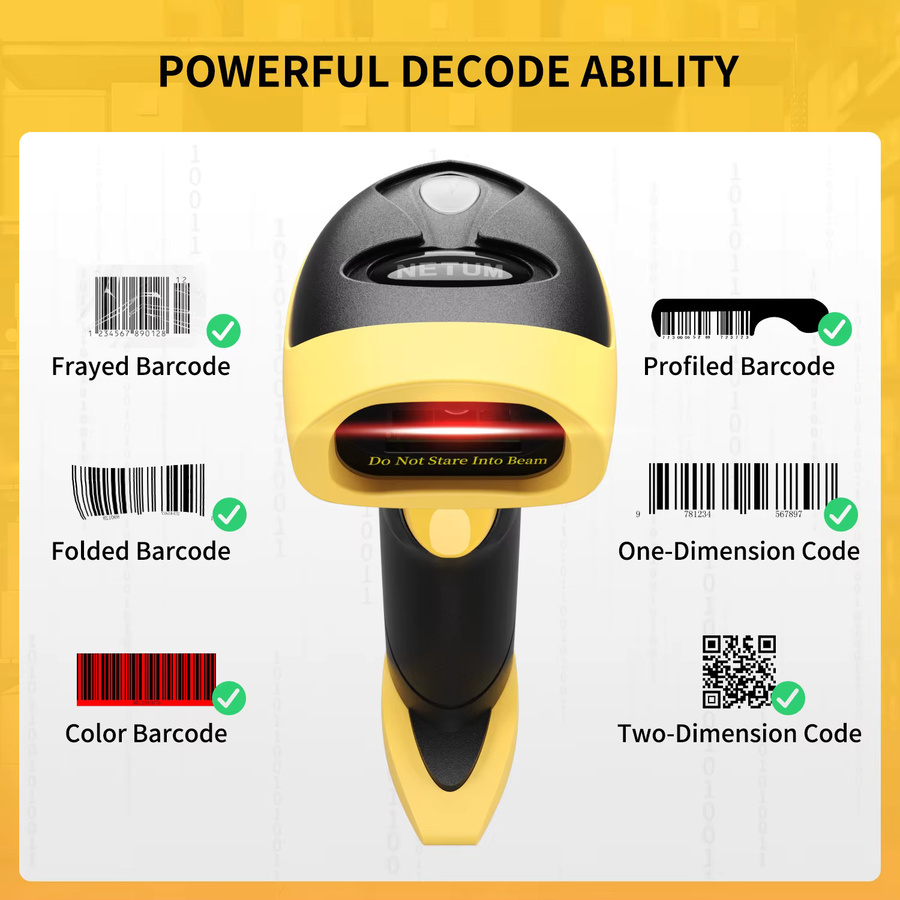NETUM L8BLPro Bluetooth kabelloser 2D-Barcode-Scanner für QR-Codes und PDF417 mit automatischer Erkennung für POS-Systeme - Bild 3