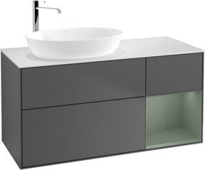 V&B Waschtischunterschrank Finion mit Wandbeleuchtung, Anthrazit lackiert, Breite: 120 cm, Tiefe: 50,1 cm, Höhe: 50,1 cm - Bild 1