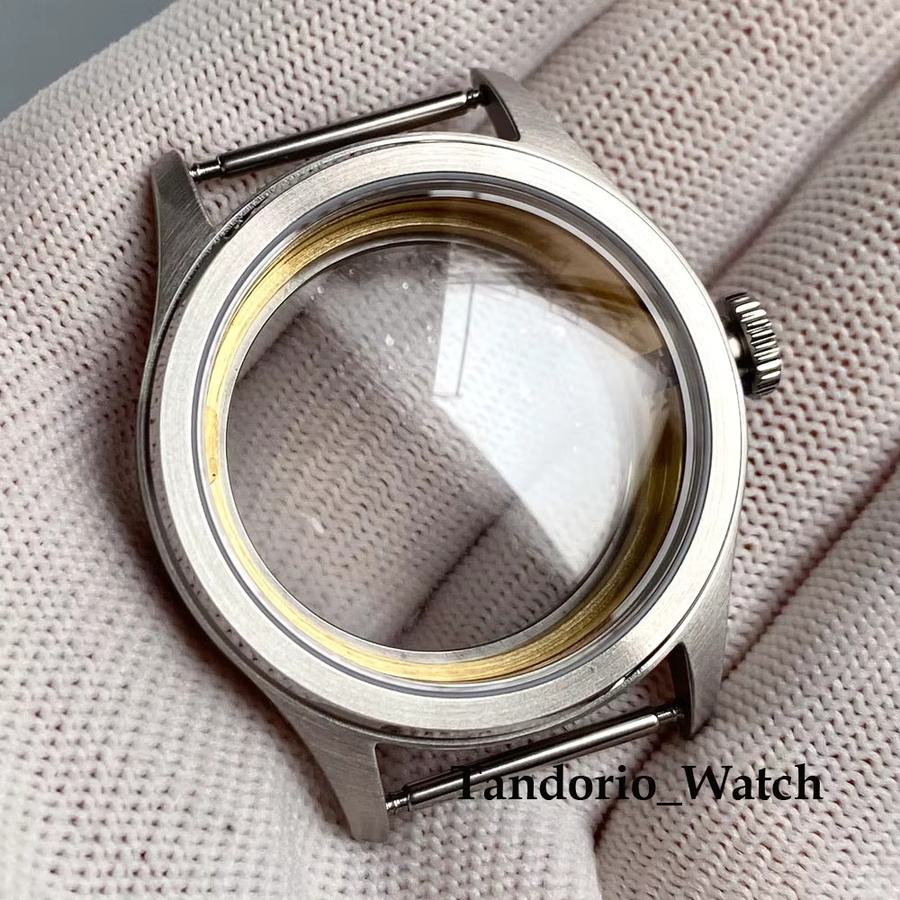 Tandorio Uhrengehäuse Vintage, Saphirglas, Edelstahl, 38 mm, Silber, Unisex - Bild 2