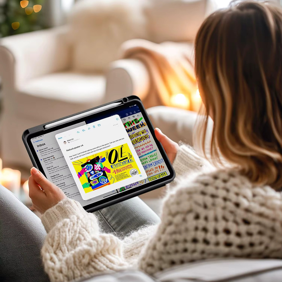Magnetisches Smart Cover Stiftetui für Apple iPad Air und Pro in Schwarz oder Grün - Bild 5