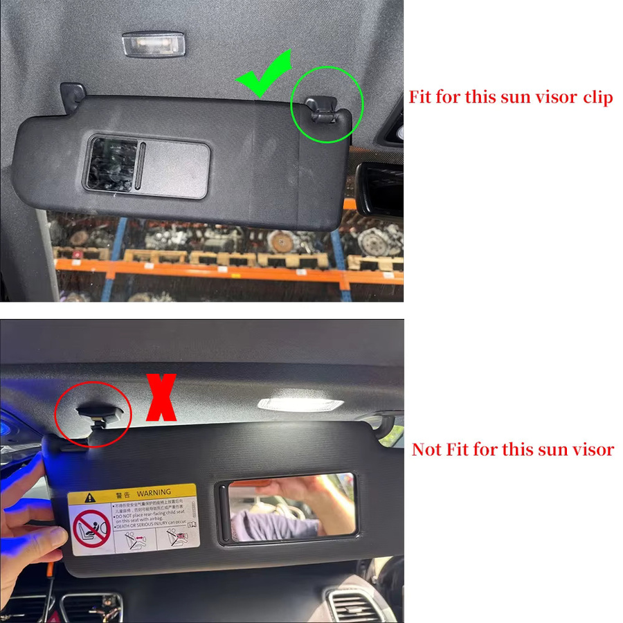 ELISHASTAR Sonnenblende vorne mit Spiegel für VW Golf 5 6, Jetta MK5, CC und Passat B6 B7, Schwarz und Grau, Teilenummer 1K0857551 1K0857552 - Bild 3