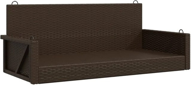 furnicato Hängebank aus Poly Rattan in Braun, B/T/H: 119 x 56 x 48 cm - Bild 1