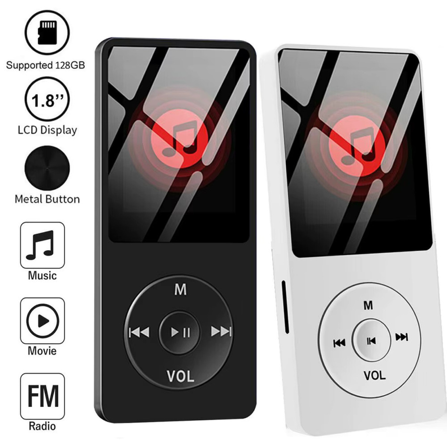Tragbarer Mini MP3-Player von occkic mit Bluetooth 4.0, HiFi Musik-Walkman, FM-Radio und Sprachrekorder in Schwarz oder Weiß - Bild 3