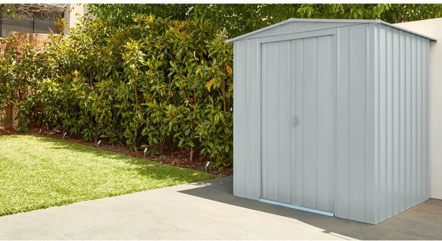 Globel Metall-Gerätehaus Gartenmanager Dream 65 in Silber Metallic mit Schiebetüren und Lüftungsschlitzen, B/T: 184 x 154 cm - Bild 1