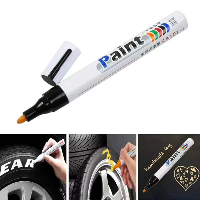 Weiße Permanent Marker auf Ölbasis für Autoreifen, wasserfeste Farbmarker mit Bullet-Spitze, 1 oder 3 Stück - Bild 1