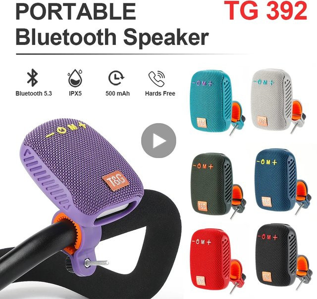 T&G Tragbarer Bluetooth Lautsprecher mit FM Radio und Subwoofer in Grün - Bild 1
