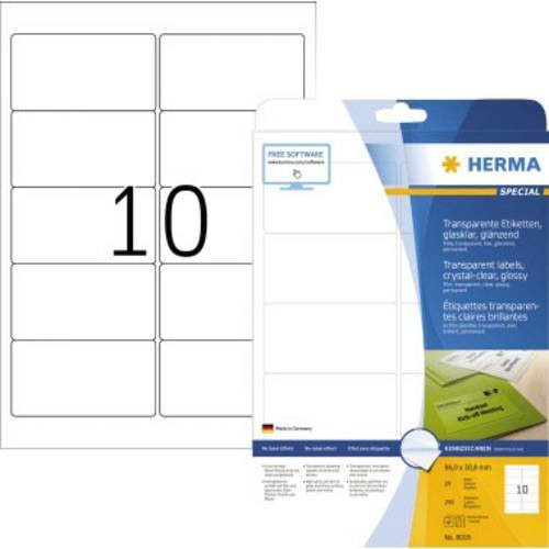 Herma Folien-Etiketten 8018, transparent, permanent haftend, für Laser, B/H: 96 x 50,8 mm, 250 Stück - Bild 1
