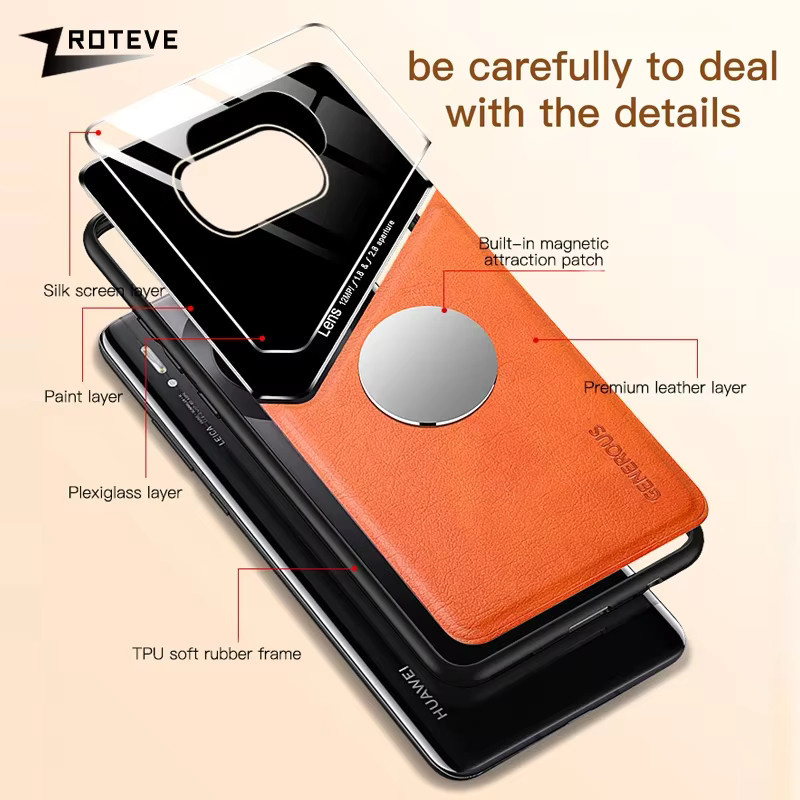Zroteve Magnetische Handyhülle aus PU Leder und hartem PC für Xiaomi Poco X3 NFC und Poco X3 Pro in Rot - Bild 2