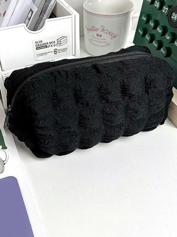 Kreative Kosmetiktasche in Schwarz als vielseitiges Federmäppchen mit großem Fassungsvermögen für Mädchen und Schulbedarf - Bild 4
