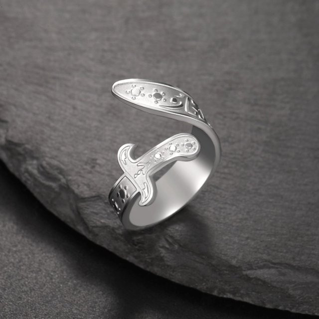Likgreat Ring Shia Zulfiqar Schwert, Edelstahl, grau, Unisex - Bild 1
