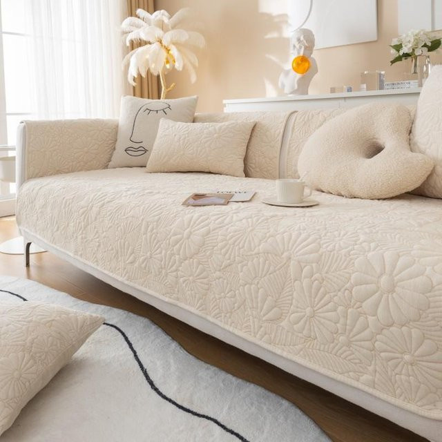 Modernes Chenille Sofakissen von Super Six, gesteppt und rutschfest, B/B: 70 x 70 cm - Bild 1