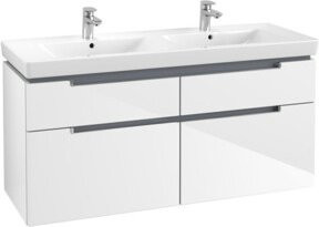 V&B Waschtischunterschrank Subway 2.0 in Glossy White, B/T/H: 128,7 x 59 x 44,9 cm - Bild 1