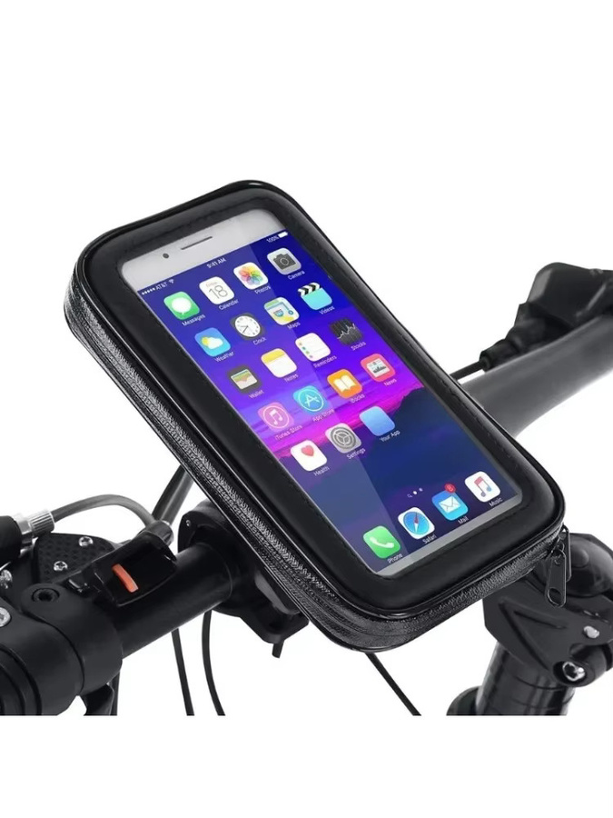 Wasserdichte Navigationshalterungstasche mit Touchscreen für den Rückspiegel als Motorradzubehör in Schwarz - Bild 6