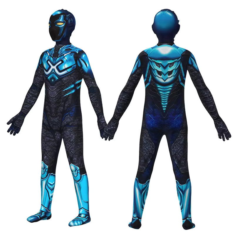 DC Blue Beetle Cosplay Kostüm Superhelden Overall mit Maske - Bild 3