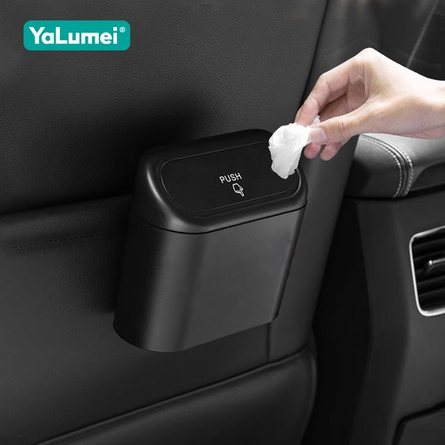 YaLumei Wandhängbarer Auto Mülleimer in Schwarz für Skoda Octavia Fabia Superb Rapid Karoq Yeti Kodiaq Citigo Kamiq Roomster - Bild 1