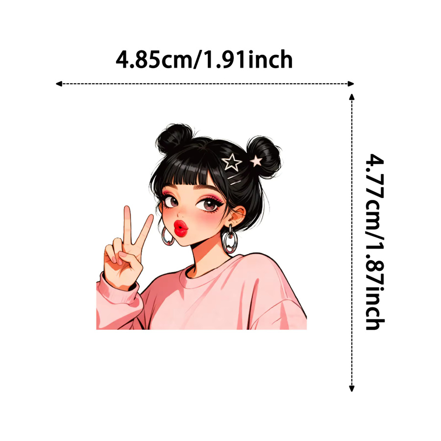 Set mit 56 oder 112 Doodle Aufklebern im Pouty Lippen Design für DIY Dekoration von Telefonhüllen, Laptops und Notizbüchern, Mehrfarbig - Bild 5