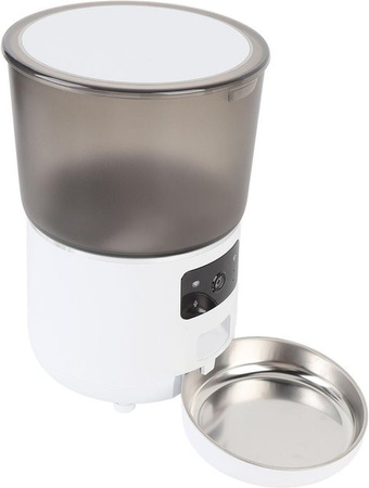 OutsideWorld Automatischer Futterautomat 4L Weiß mit App-Steuerung und USB-Anschluss