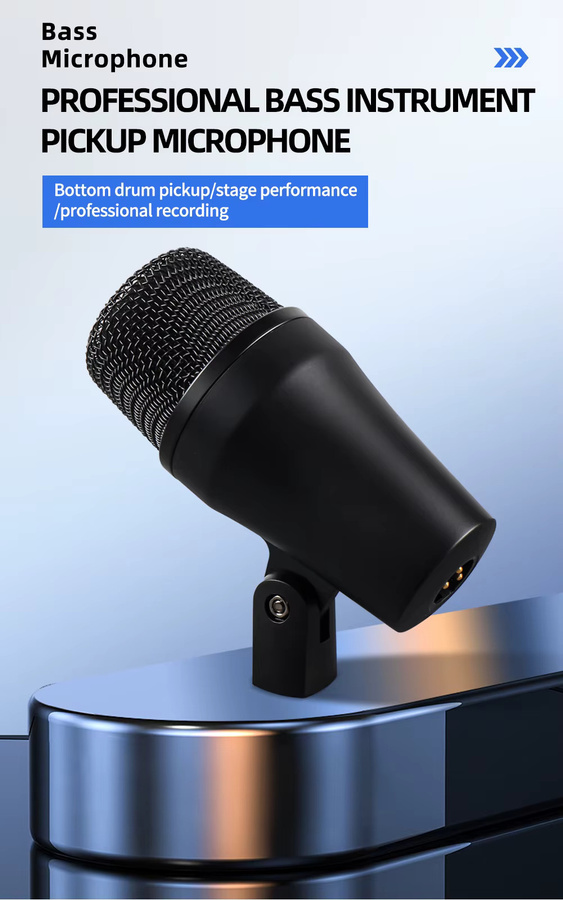 G-MARK Drum-Mikrofon 902 Nieren-Tom-Mikrofon in Schwarz mit breitem Frequenzgang von 40 Hz – 18 kHz für klare Bassdrum-Klänge - Bild 4