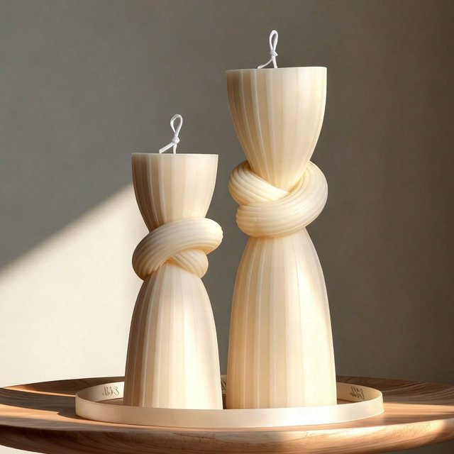 2er-Set SPMOLD Silikonformen für Knoten-Säulenkerzen zur DIY-Herstellung von Sojawachskerzen - Bild 1