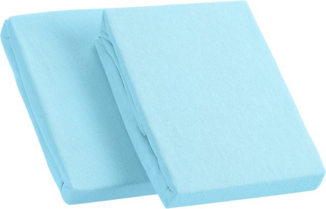 Kinzler Frottee Spannbetttuch Doppelpack, hellblau, B/T: 90-100 x 200 cm - Bild 1