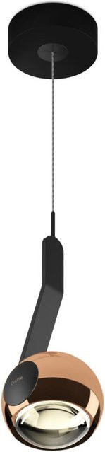 Occhio io 3d sospeso up LED-Pendelleuchte mit Rose Gold Kopf und Schwarz matt Körper sowie Aufbaudose, warmweißes Licht (3000K) - Bild 1
