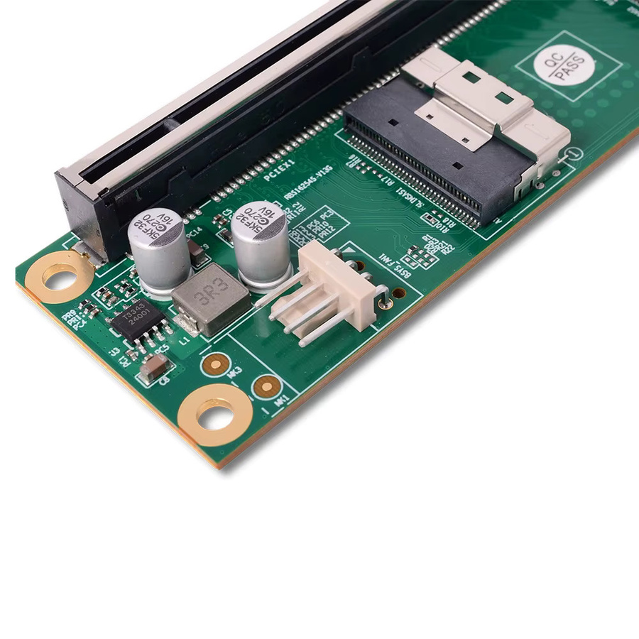 ADT-Link PCIe 4.0 5.0 X16 zu Slim SAS SFF-8654 Riser MCIO Split-Karte für Grafikkarte und GPU als externer Erweiterungsadapter - Bild 3
