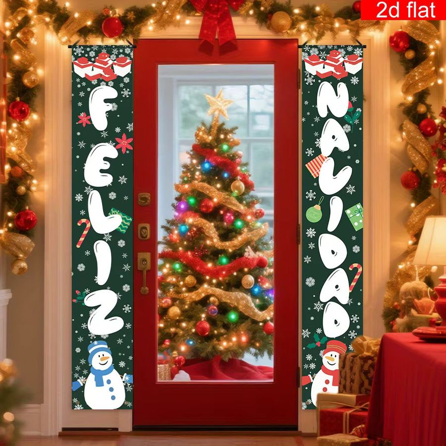 VIKAMA Weihnachtsdekoration Frohe Weihnachtsbanner für Innenhof, Garten, Eingang und Wohnzimmer - Bild 5