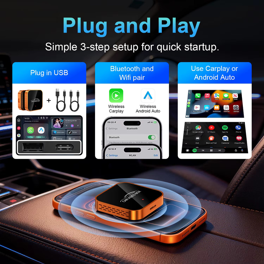 WOOBOOBOX CarPlay Video Box Adapter für kabelloses CarPlay und Android Auto mit YouTube und Netflix für VW, Benz und Ford - Bild 4