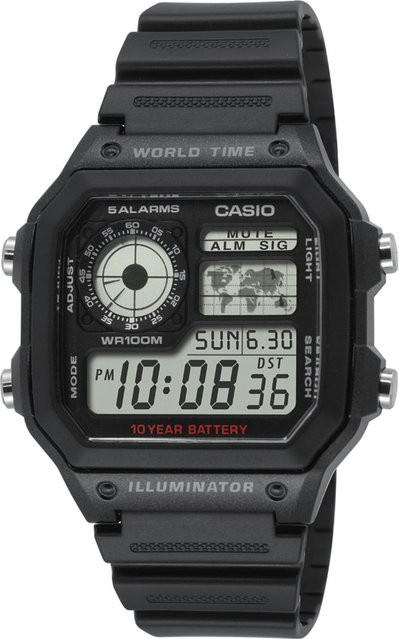 CASIO Digitaluhr, Quarz, Kunststoff, Schwarz, 42 mm, Herren - Bild 1