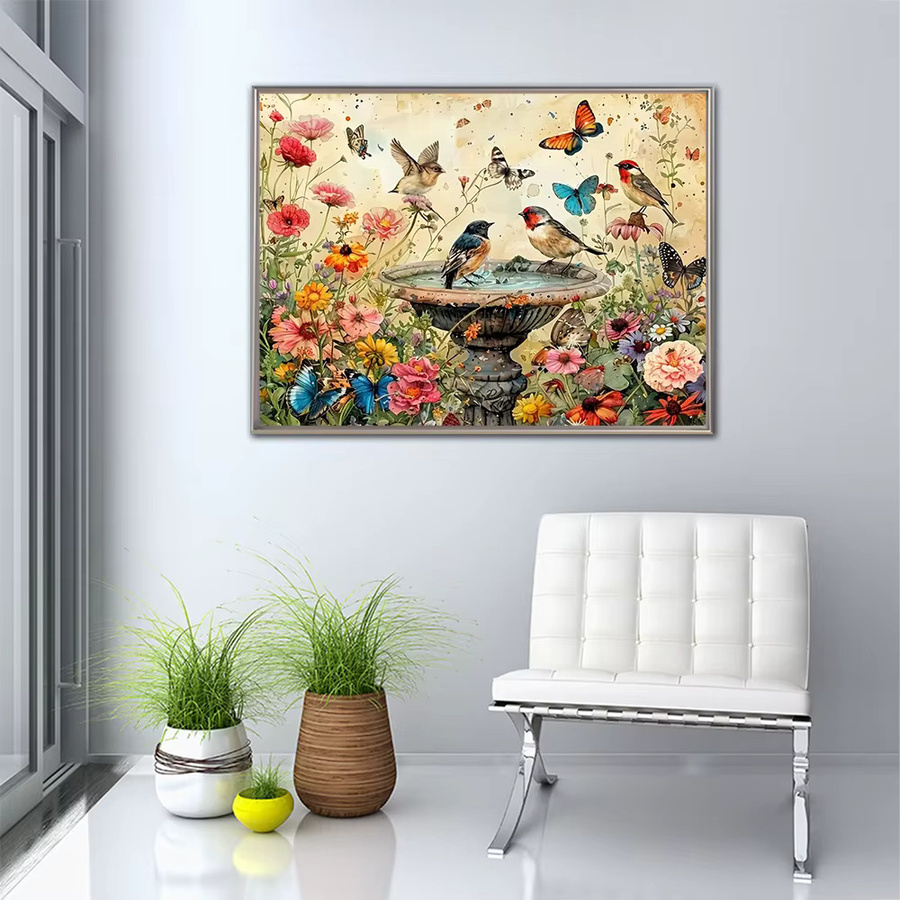 Momoart DIY Diamant-Stickerei Blumen-Landschaft Mosaik, Bastelset - Bild 3