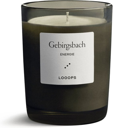 LOOOPS Duftkerze Gebirgsbach aus pflanzlichem Wachs im Glas, 250 g