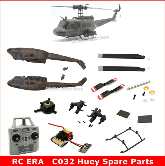 RC ERA C032 UH-1 Huey RC Hubschrauber Ersatzteile, Tarnfarben, Verwittert - Bild 1