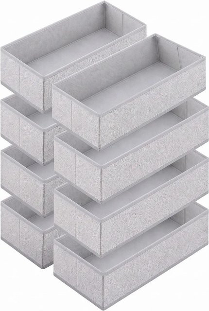Sekey Aufbewahrungsboxen Organizer aus Vliesstoff, 8er Set, grau, faltbar, B/T/H: 22 x 51 x 11 cm - Bild 1