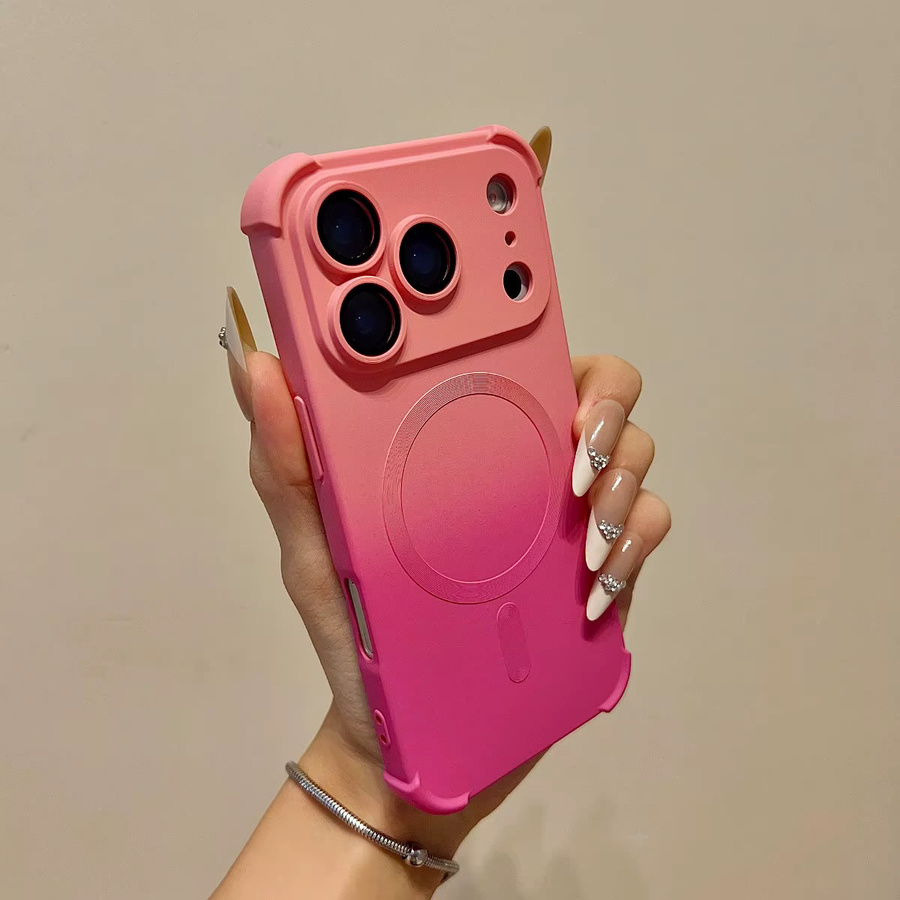 Fundas Magnetische Silikon-Luftkissenhülle für iPhone 17 Pro Max und iPhone 17 Pro in Pink mit MagSafe-Unterstützung - Bild 1