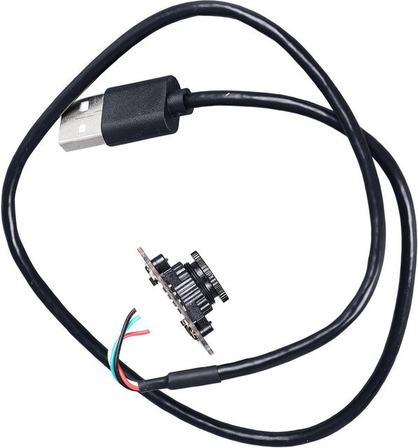 USB Kameramodul mit 2MP Auflösung, 72 Grad Sichtfeld ohne Verzerrung, manueller Fokussierung und eingebautem Analogmikrofon in Schwarz - Bild 1