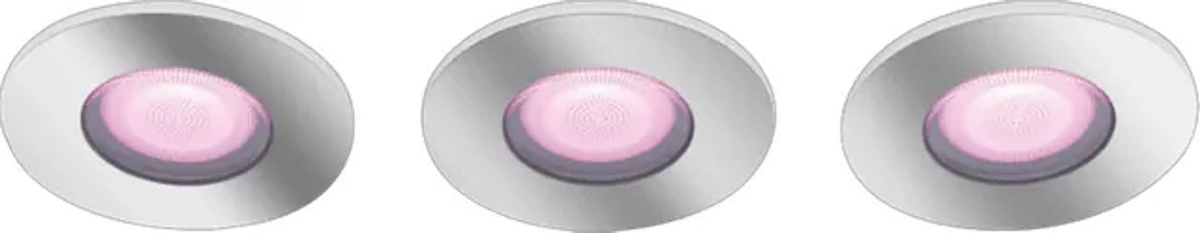 Philips Hue Xamento Badezimmer Einbaustrahler LED White & Color in Chrom, 3er-Pack, Rund - Bild 1