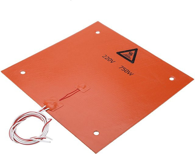 KaiSai Silikon-Heizkissen für 3D-Drucker Heizbetten, 220V, 750W, Farbe: Orange, B/T: 310 x 310 mm - Bild 1