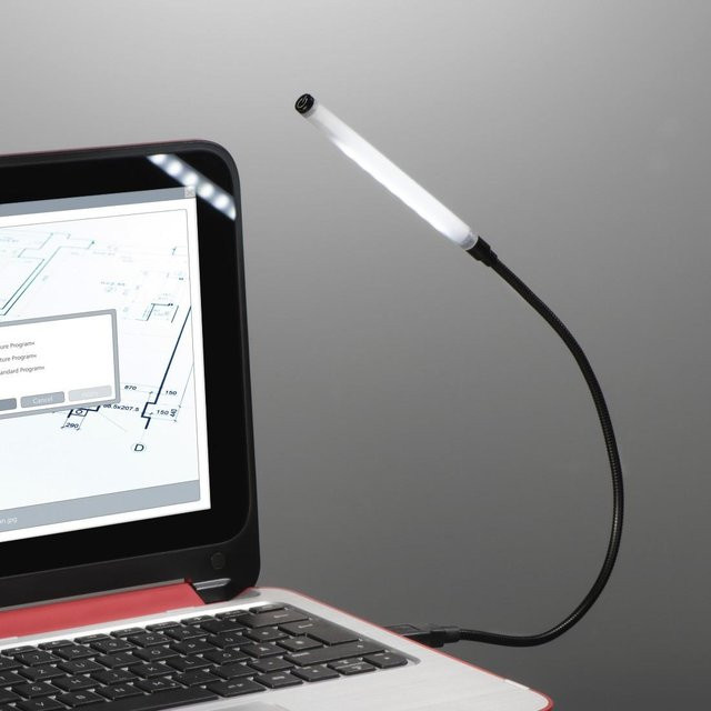 Hama Notebook-Licht mit 7 dimmbaren LEDs, Touch-Sensor und USB-Anschluss in Schwarz oder Weiß - Bild 1