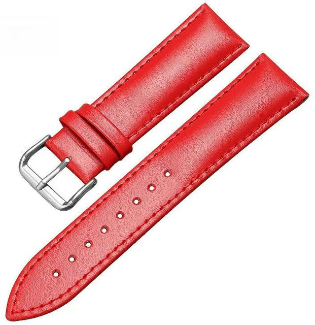 Foucsontop Uhrenarmband Leder, rot, Unisex, 13 mm - Bild 1