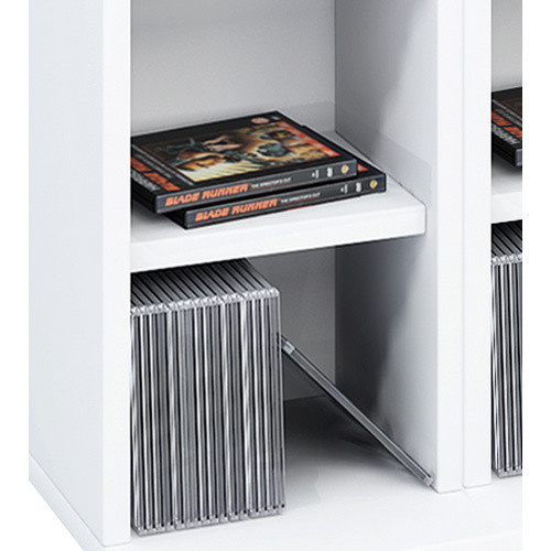 VCM Almera CD DVD Regal aus Holz in Weiß, H x B x T: 183 x 42 x 20 cm - Bild 3