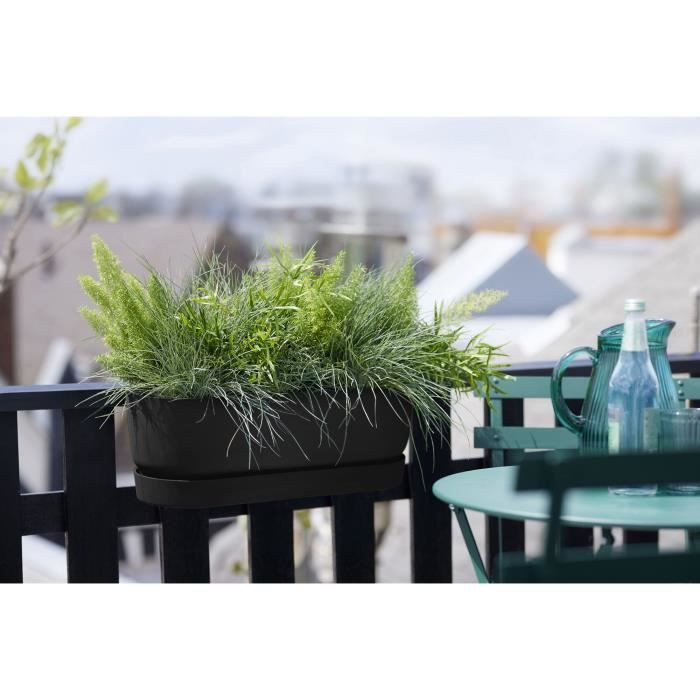 Elho Balkonkasten Greenville Easy Balcony Schwarz B: 52 cm, T: 21,2 cm, H: 19,4 cm - Bild 4