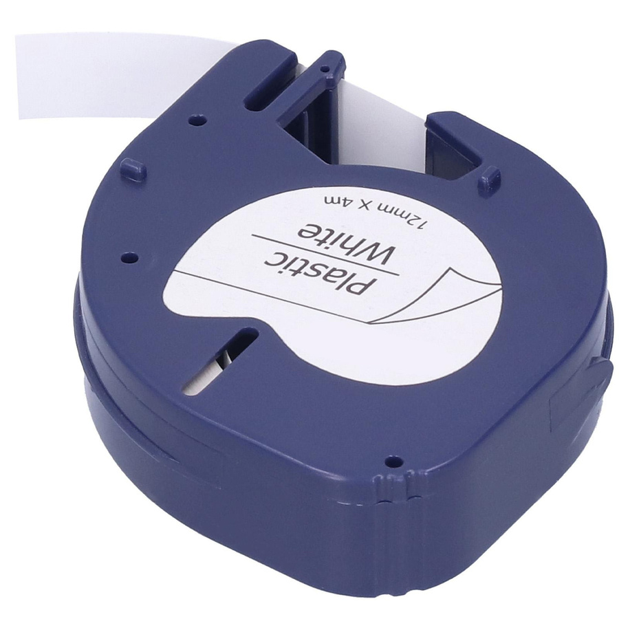 KaiSai Etikettenband Ersatz für DYMO LETRATAG Maschinen, Farbe: Weiß mit schwarzer Schrift, Breite: 12 mm, Länge: 4 m - Bild 2